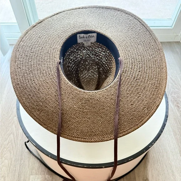 lack of color the rancho brown oversized wide brim straw fedora beach hat medium - Picture 6 of 8